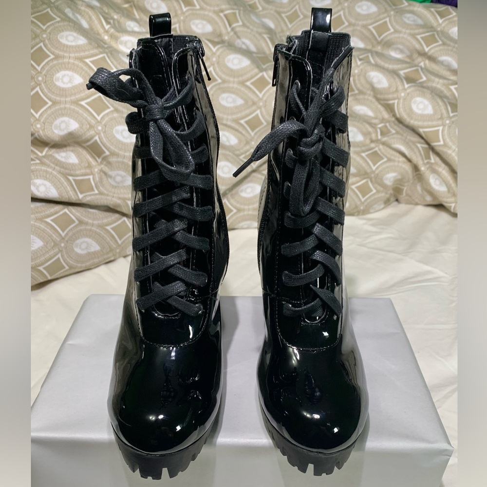 Wild Diva Black Patent Boots